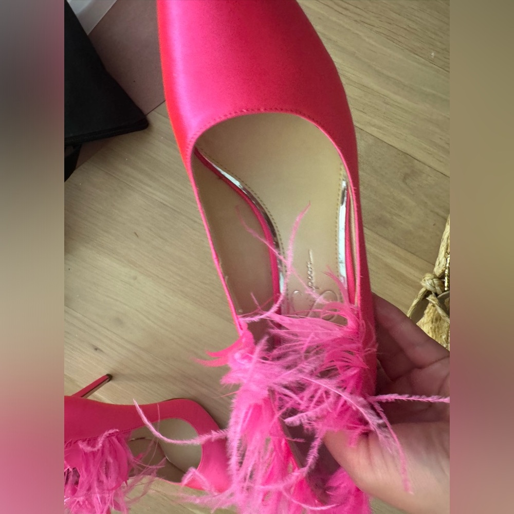 Pink Ostrich Feather Heels - Picture 6 of 8